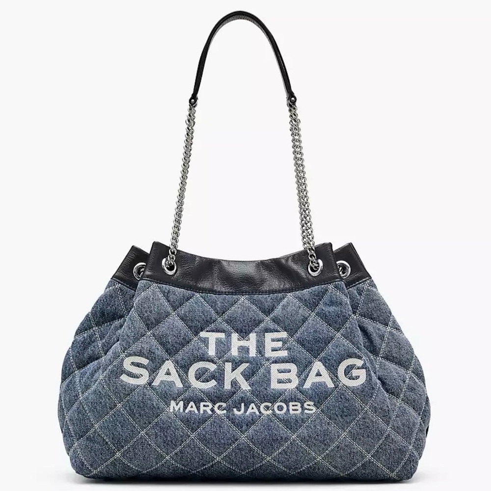 Marc Jacobs Denim and Black Quilted Tote